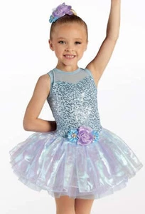 Pre-Owned Costume Weissman 15375 Small Child Blue Ballet Sequin Mermaid - Picture 1 of 3