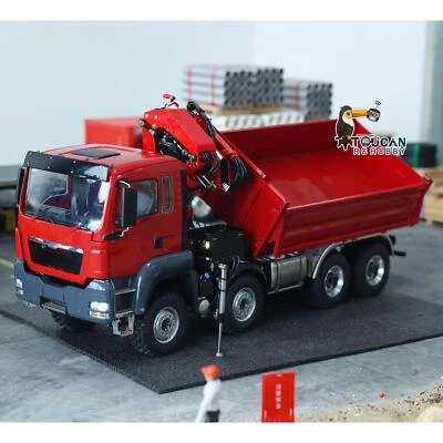 LESU RC Hydraulic 8X8 1/14 Crane Dumper Vehicle RTR Dumper Tipper Truck PL18EV - Image 1 of 4