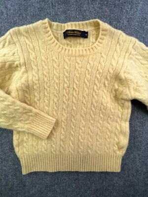 Suéter de Colección EE. UU. Brooks Brothers Pequeño Lana Niño’s Tejido con Cable Amarillo Foto 1 de 4