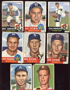 1953 Topps Baseball Card Lot All HIGH NUMBERS 8 Different - Imagen 1 de 1