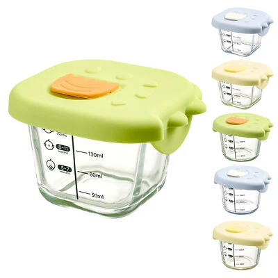 Cuenco de vidrio de dibujos animados de 230 ml contenedor de suplementos alimenticios para niños con dinosaurio de silicona  Foto 1 de 4