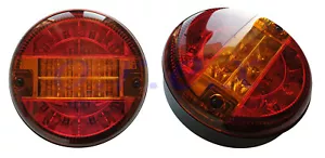 2x LED Hamburger Rear Tail Light Trailer Lorry Chassis Truck Bus HGV 24V E4 Mark - Picture 1 of 3