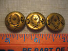 3 Vintage Matching 3/4" Herald Dragon, Wreath, Swords, Crown Metal Buttons - K22