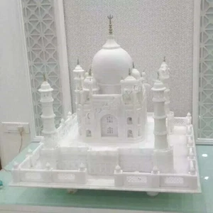 Statua Taj Mahal in Marmo 14" Storico Memorabile Regalo d'Amore Decorazione Corridoio - Foto 1 di 9