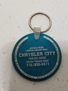 Llavero de goma vintage Chrysler City tu servicio completo Chrysler Plymouth distribuidor - Imagen 1 de 2