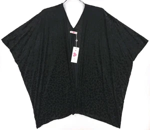 Buddy Love Kimono Top Shirt Damen S/M schwarz Burnout Boho abstrakt asymmetrisch - Bild 1 von 22