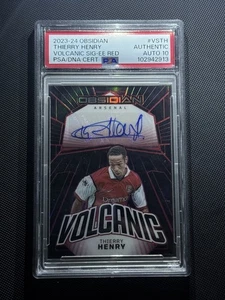 2023-24 PANINI OBSIDIAN VS-TH THIERRY HENRY VOLCANIC SIGNATURES RED. PSA AUTO 10 - Bild 1 von 3