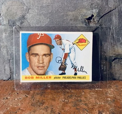 Tarjeta semi alta 1955 Topps #157 Bob Miller EX CENTRADA Phillies Foto 1 de 4