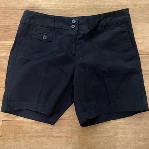 Ann Taylor women's navy blue two button zip up shorts B15 - Picture 1 of 5