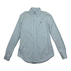 Ralph Lauren Hemd Damen XS Hellblau Oxford Button Down Langarm Preppy - Bild 1 von 9