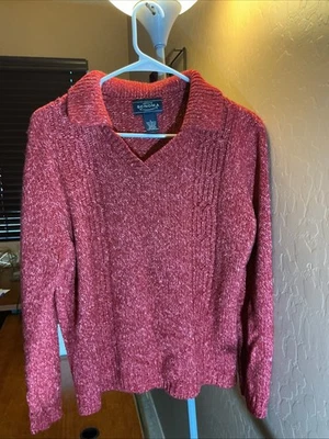 Suéter de Lana Vintage Genuino Sonoma Jean Company Rojo Para Mujer Talla L Foto 1 de 4