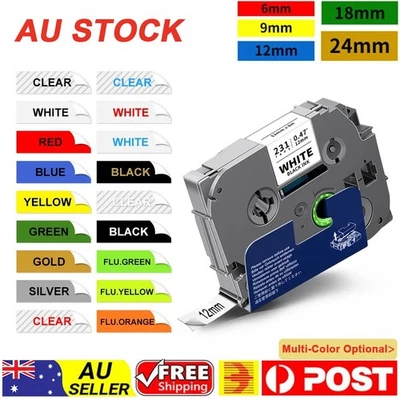 For Brother P-Touch TZe-231 TZ Label Tape Laminated 12mm/24mm PT-H110 D210 H101C - image 1 of 4