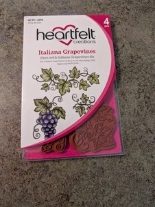 NEW Heartfelt Creations Cling Stamps 4pc ITALIANA GRAPEVINES HCPC-3696 - Picture 1 of 4
