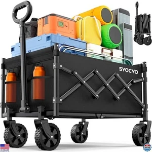Zusammenklappbarer faltbarer Bollerwagen 220 Pfund leicht tragbar für Strand & Einkaufen - Bild 1 von 6