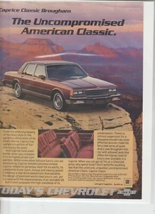 Original 1985 Chevrolet Caprice Brougham Magazine Ad " Uncompromised" - Picture 1 of 1