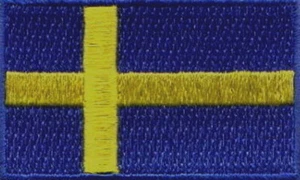 Schweden Flagge gestickte Aufnäher 2,5"x1,5" zum Aufbügeln - Bild 1 von 1