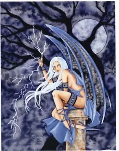 ⚡ Lightning Fairy Print by Fantasy Artist Amy Brown 8.5" x 11" Framed!! - Picture 1 of 1