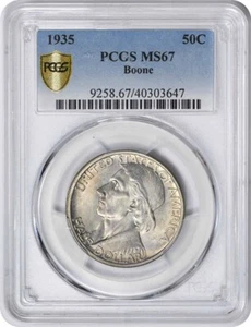 Boone Commemorative Silver Half Dollar 1935 MS67 PCGS - Picture 1 of 2