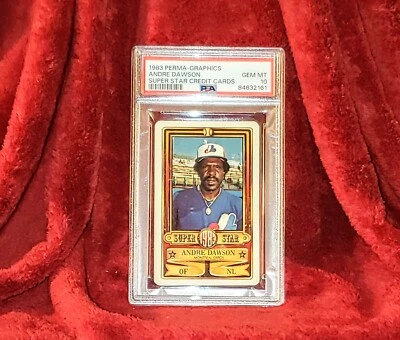 ANDREW DAWSON 1983 PERMA-GRAPHICS SUPER STAR CREDIT CARDS HOF PSA 10 🔥 GEM MINT - Image 1 of 2