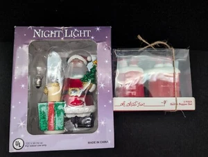 New lot 2 Santa Claus night light+ salt pepper shakers - Picture 1 of 6