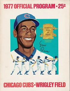 Tarjeta de puntuación de béisbol Cachorros vs Mets 1977 - Willie Hernández primer juego de Grandes Ligas - Imagen 1 de 5