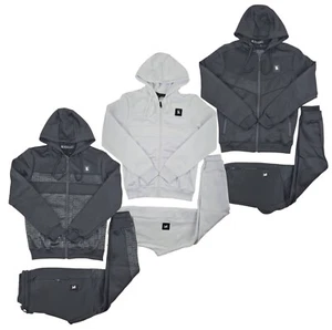 Time Is Money Tracksuit Set Mens Urban Slim Fit Hoodie Joggers - Black, White - Picture 1 of 22