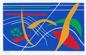 Carl Kent Serigraph moderno MCM stile ranch atomico - Foto 1 di 2