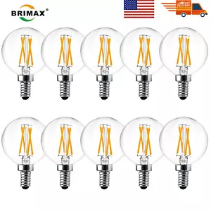 10Pack G50 LED Light Bulbs G16.5 Dimmable 4W 6W E12 E26 Chandelier Ceiling Fan - Picture 1 of 18