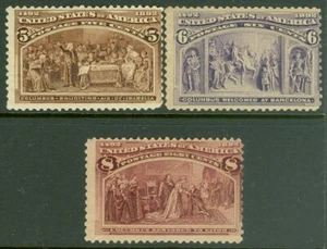 EDW1949SELL : USA 1893 Scott #234-36 Mint Original Gum Lightly Hinged. Cat - Picture 1 of 2
