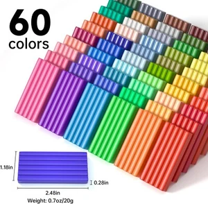 Kids Polymer Art Polymer Clay, 60 Colours Oven Bake Modeling Clay - Picture 1 of 7