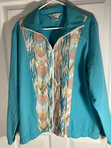 Blair Boutique Women's Windbreaker L Medium Jacket Vintage 90’s Green Aqua - Picture 1 of 4