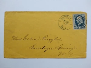 New York: Fortsville 1870s 1c Banknote Cover, DPO Saratoga Co to Saratoga - Imagen 1 de 2