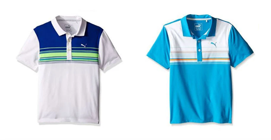 PUMA Golf Rickie Fowler Youth Jr Junior Kids KEY STRIPE  Polo NWT New - Image 1 of 1