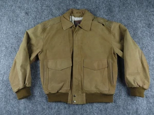 Adventure Bound Jacket Mens Medium Brown Leather Bomber Coat Aviator - Picture 1 of 13