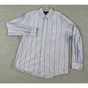 Herren Tommy Hilfiger Classic Fit Oberhemd Langarm blau gestreift Größe L - Bild 1 von 6