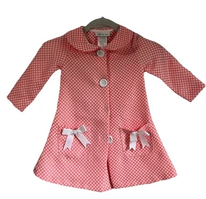 Bonnie Jean Polka Dot Print Coat Elegant Cute Toddler Girl’s 3T New No Tags - Picture 1 of 4