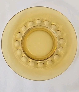 Plato de ensalada Indiana Glass Amber Kings Crown Thumbrint 8,25 pulgadas - Imagen 1 de 3
