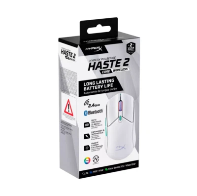 HyperX Pulsefire Haste 2 Core Wireless - Gaming Mouse (White) - Image 1 of 4