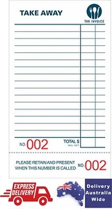 100 Take-Away Docket Book - Single Page (100 page per book with numbers) 20%OFF - Picture 1 of 3