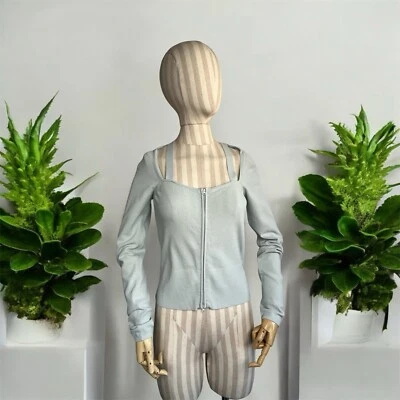 Sarah Pacini 浅蓝色拉链开衫 - 意大利制造,均码 — 第 1/4 张图片