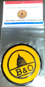 Patch rond noir sur jaune Baltimore & Ohio Railroad historique 2-1/2" - Photo 1/1
