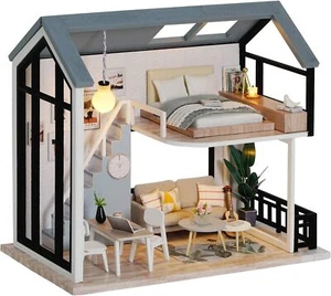 DIY Doll Room Miniature Furniture Wooden House Kit Wooden Dolls House Kit - Picture 1 of 9