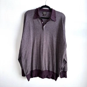 Men's Neiman Marcus Cashmere & Silk Sweater Size XL Pullover Striped Button - Picture 1 of 6