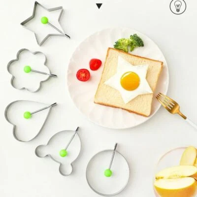 5 estilos antiaderente modelador de ovo frito anel panqueca ferramenta molde panela de ovo anéis novo - Imagem 1 de 4