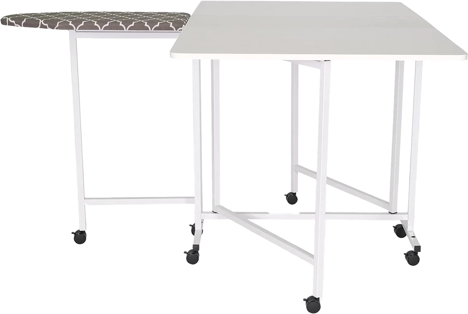 Arrow Sewing Millie Folding Cutting Table with Ironing Board and Wheels 3311