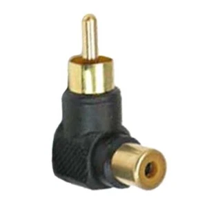 RCA Male to Female Right Angle 90 Degree Audio Video AV Adapter Connector Gold - Picture 1 of 3