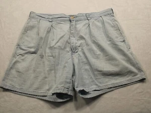 VTG Polo Ralph Lauren Blue Denim Lights Wash Pleated Shorts 5" USA Men's 34" - Picture 1 of 11