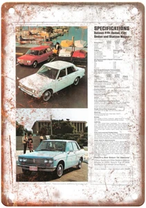 Old Datsun Nissan Bluebird 910 Retro Car vert Ad Retro Look Metal Sign A11391 - Picture 1 of 2