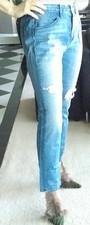 3x1 NYC faded straight leg blue jeans Sz 29 cotton faded denim stretch skinny