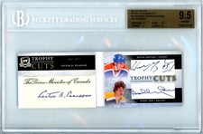 2011-12 The Cup Trophy Cuts Booklet - Pearson / Gretzky / Orr AUTO 1/1 - BGS 9.5